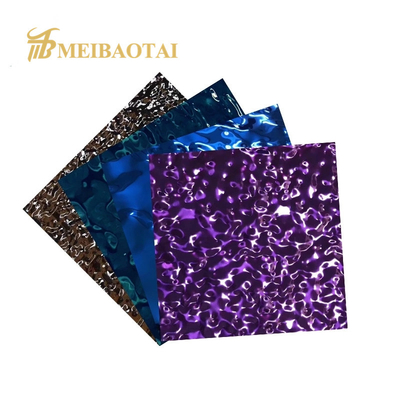 Four Feet Blue Gold Mirror Decorate Water Wave Stainless Steel Plate