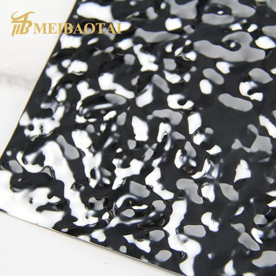 Black Mirror Water Ripple Stainless Steel Sheet 201 Grade 2438mm Size