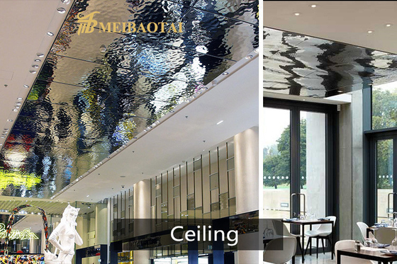 EN Water Ripple Steel Sheet , 201 Decorative Stainless Steel Panels 1m Width