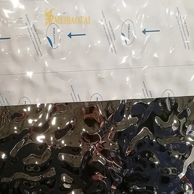 EN Water Ripple Steel Sheet , 201 Decorative Stainless Steel Panels 1m Width