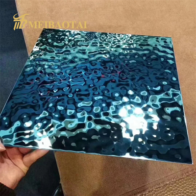 Decorative Water Ripple Stainless Steel Sheet 1000mm X 2000mm With 7c PVC Film