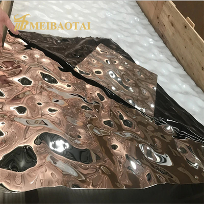 AISI Silver Mirror Water Ripple Stainles Steel Sheet 1000x2000mm