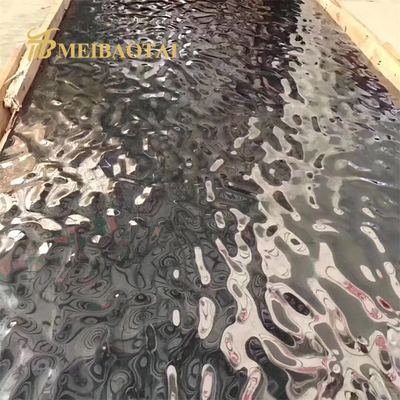 AISI Silver Mirror Water Ripple Stainles Steel Sheet 1000x2000mm