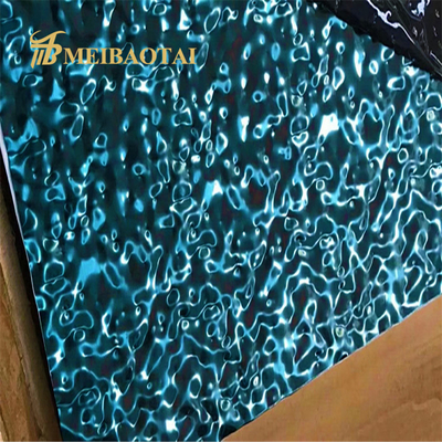 Decorative Water Ripple Stainless Steel Sheet 1000mm X 2000mm With 7c PVC Film