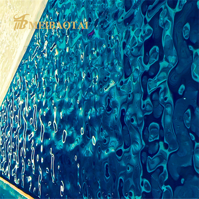 Decorative Water Ripple Stainless Steel Sheet 1000mm X 2000mm With 7c PVC Film
