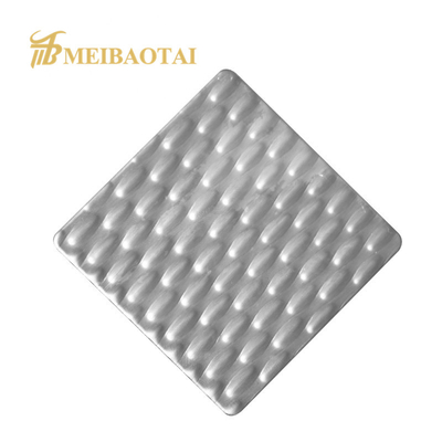 Silver Polished Embossed Stainless Steel Plate Interior Decorate