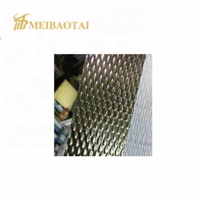 1.0mm Thickness Embossed Stainless Steel Sheet Gold Mirror Stamp Finished Slit Edge