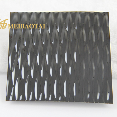Golden Black Polished Embossed Stainless Steel Sheet Popular Pattern