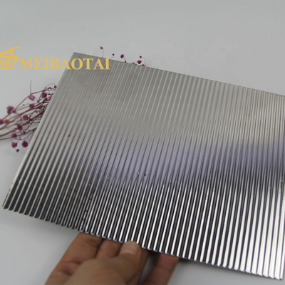 Silver Mirror Embossed Stainless Steel Panel Four Feet Decorate Wall