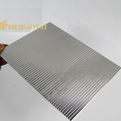 Silver Mirror Embossed Stainless Steel Panel Four Feet Decorate Wall