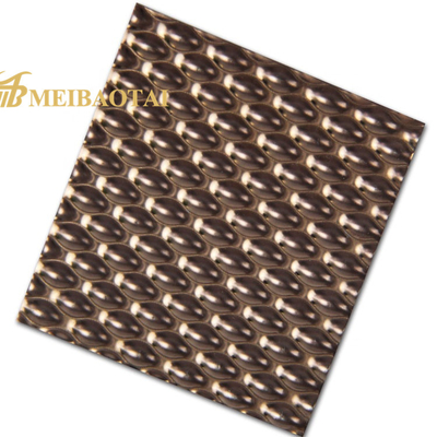 JIS Embossed Stainless Steel Sheet Rose Color Four Feet Decorative Sheet