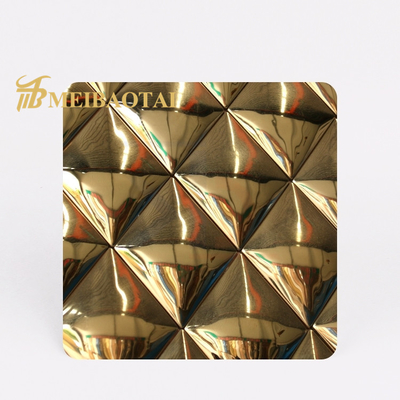 SS304 201 Gold Mirror Embossed Stainless Steel Color Sheet Decoration Wall