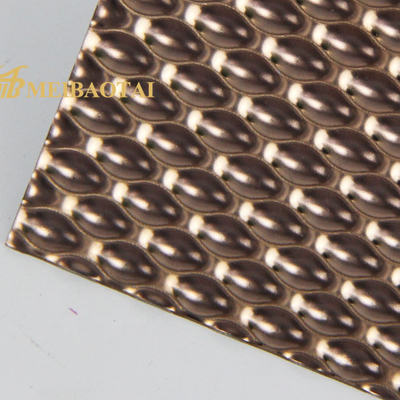 JIS Embossed Stainless Steel Sheet Rose Color Four Feet Decorative Sheet