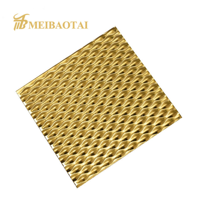 SS304 201 Gold Mirror Embossed Stainless Steel Color Sheet Decoration Wall