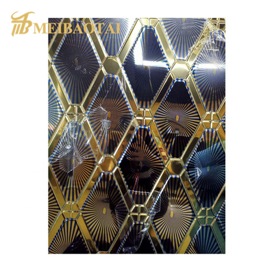 Double Color Plating Embossed Stainless Steel Sheet 0.85mm Thickness