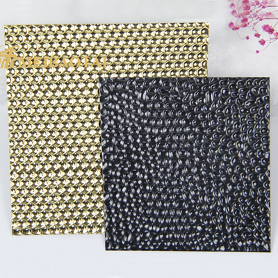 0.85mm Thickness Embossed Stainless Steel Sheet Gold Honeycomb Pattern Wall Decorative