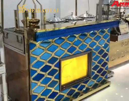 Blue Gold Mixed Color Diamond Pattern Decorative Sheet 4x8 Feet For Counter