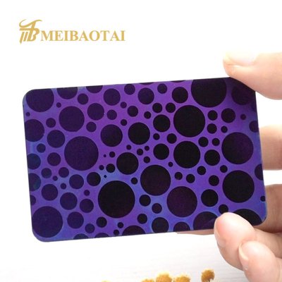 Pvd Purple Polish Etched Stainless Steel Sheet With Novancel Film