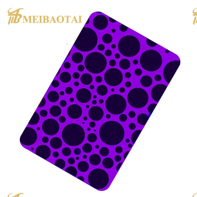 Pvd Purple Polish Etched Stainless Steel Sheet With Novancel Film