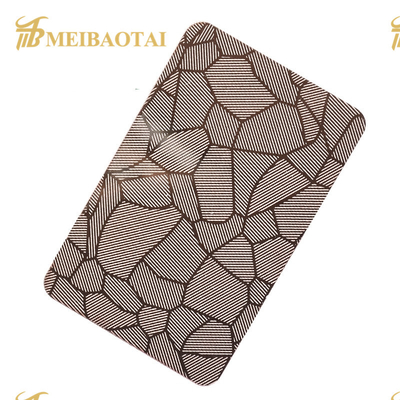 Rose Gold Black Mirror Etched 304 Stainless Steel Sheet Four Feet