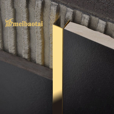 7c Pvc Brushed Steel Tile Trim 8mm , 304 Stainless Steel Backsplash Edge Trim