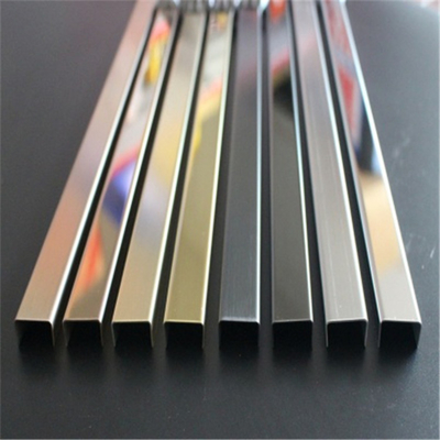JIS Stainless Steel Tile Trim U V Profile Decorative With Color Plating