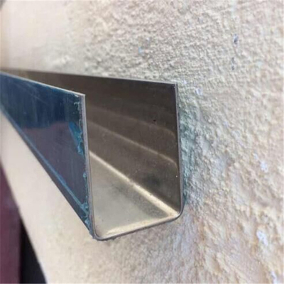 U Slot Stainless Steel Tile Trim 0.75mm Thickness Decorate Wall Edge
