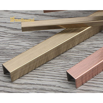 Champagne Gold Plating 304 Stainless Steel Tile Trim JIS Standard For Wall Decorative