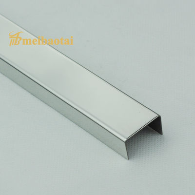 Mirror Stainless Steel Round Edge Tile Trim U6 X 2438mm 200HV Hardness