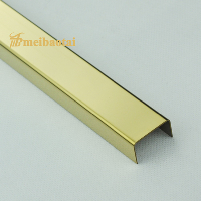 7c Pvc Brushed Steel Tile Trim 8mm , 304 Stainless Steel Backsplash Edge Trim