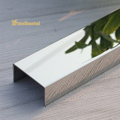 U10 Tile Trim Brushed Stainless Steel 2438mm Length Multiusage PVD Coated