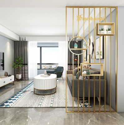 Gold Decorative Metal Room Divider PVD Coated 1500mm X 3500mm Size