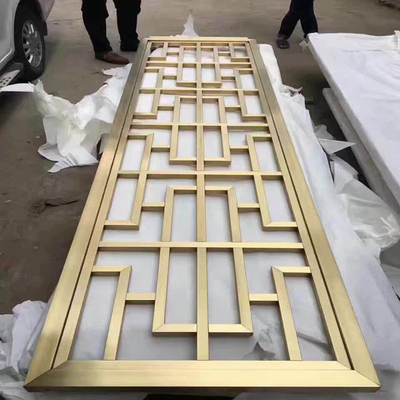 Gold SS201 Steel Frame Room Divider EN Standard PVD Coating