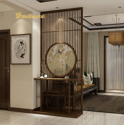 Bronze Stainless Steel Room Checkered Shape Divider Hotel Decoration