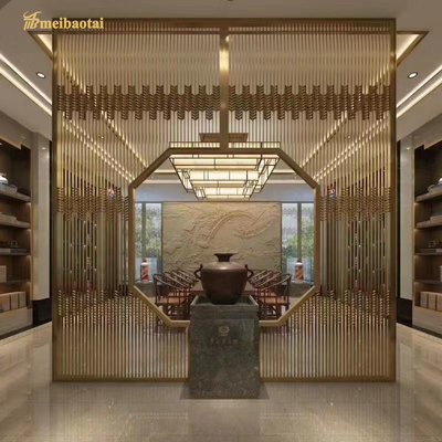 Checkered Shape Partition Stainless Steel Room Divider Hotel Decoration