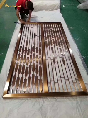 Pvd Color Mirror Finish Stainless Steel Room Divider Hotel Decoration