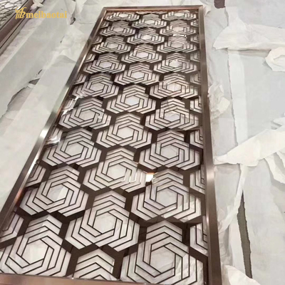 Color Mirror Stainless Steel Room Checkered Shape Divider Hotel Decoration
