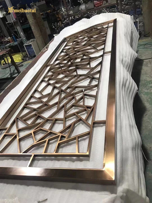 CNC Cutting Aluminum 8mm Thickness Rose Gold Room Divider Metal Partition