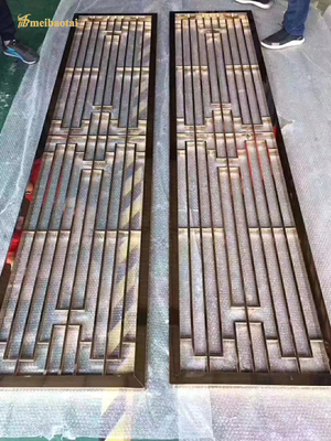 CNC Cutting Aluminum 8mm Thickness Rose Gold Room Divider Metal Partition