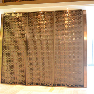 Checkered Shape Partition Stainless Steel Room Divider Hotel Decoration