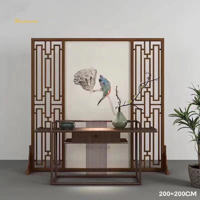 CNC Cutting Aluminum 8mm Thickness Rose Gold Room Divider Metal Partition