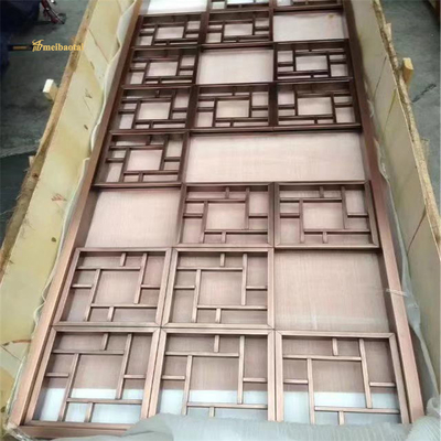 201 304 Stainless Steel Room Divider Antique Bronze Slit Edge