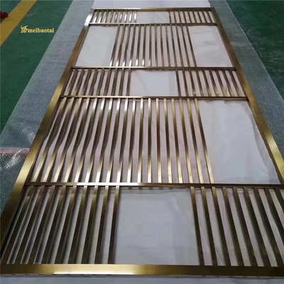PVD Color Stainless Steel Room Checkered Shape Divider Hotel Decoration