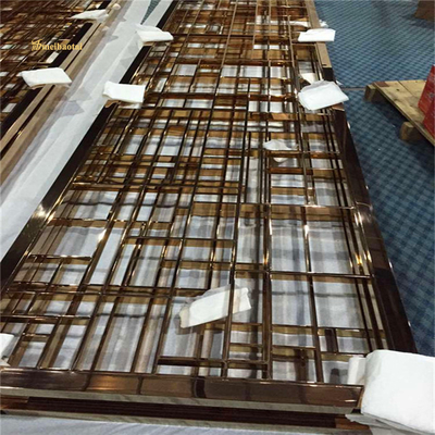 201 304 Stainless Steel Room Divider Antique Bronze Slit Edge