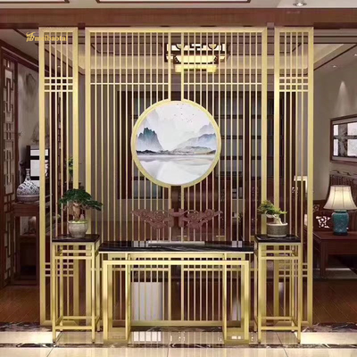 PVD Color Stainless Steel Room Checkered Shape Divider Hotel Decoration