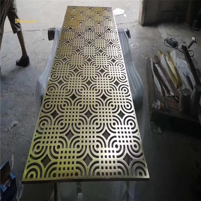 Aluminum CNC Cutting Customized Size Yellow Bronze Coating Room Divider