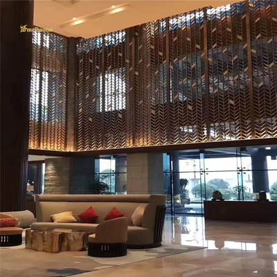Ss304 201 Gold Hairline Stainless Steel Room Divider Decoration Screen