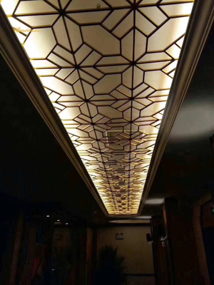 Ss304 Stainless Steel Room Divider Golden Color Hairline Decoration Wall