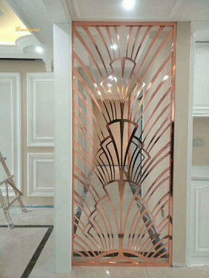 Mirror Rose Gold Metal Room Divider 200x300mm Laser Cutting