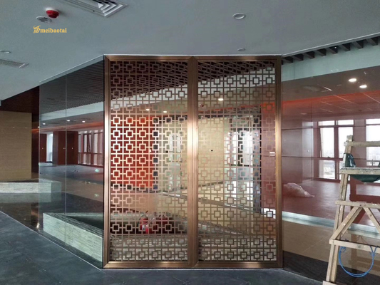 New style SS201  rose gold Hairline Stainless Steel Room Divider Decoration Living Room